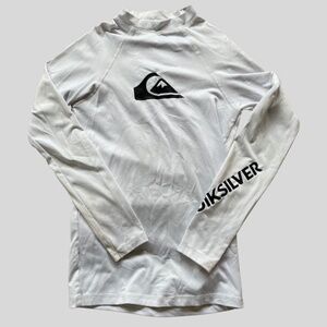 Boys Quicksilver Longsleeve White Rashguard - 16/XL